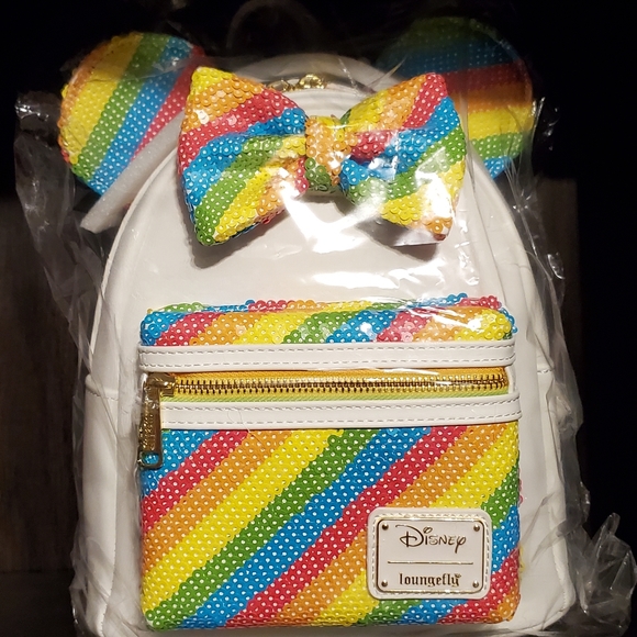 Loungefly Handbags - Loungefly Rainbow sequins mini backpack